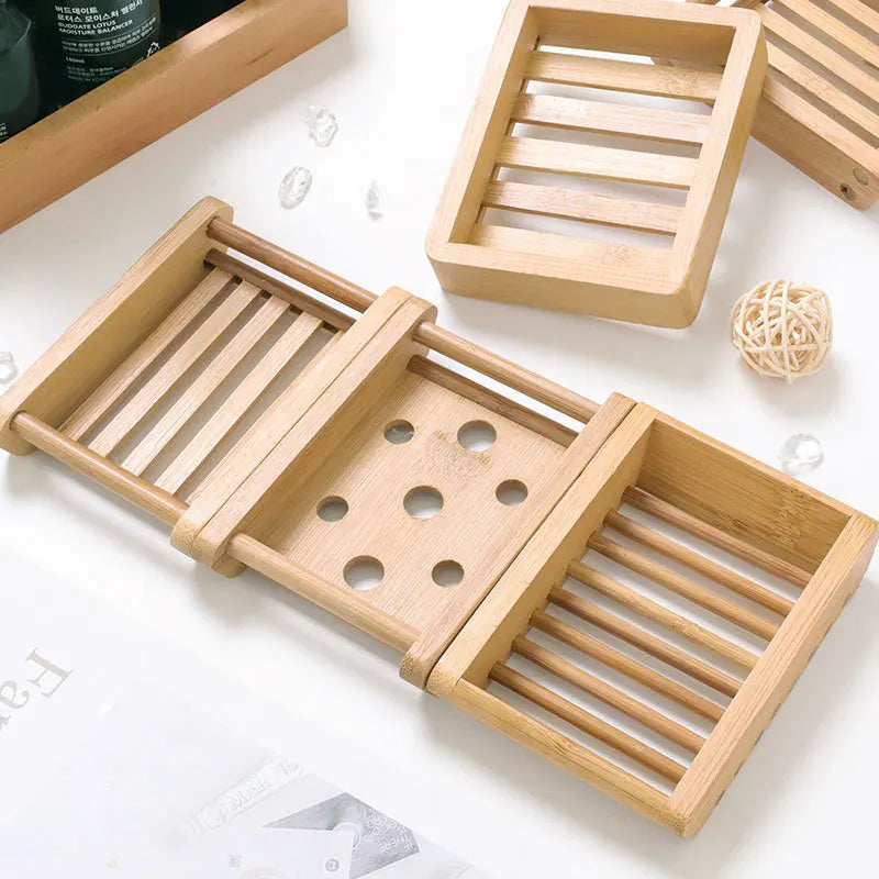 Bamboo Soap Dishes Tray Holder