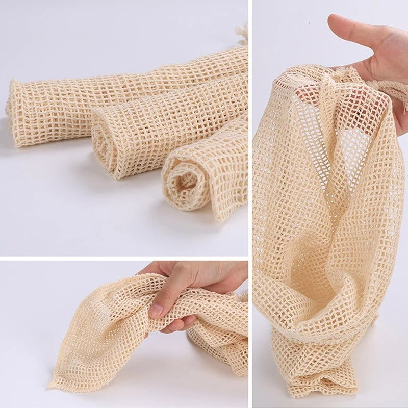Eco-Friendly Reusable Cotton Mesh Bags