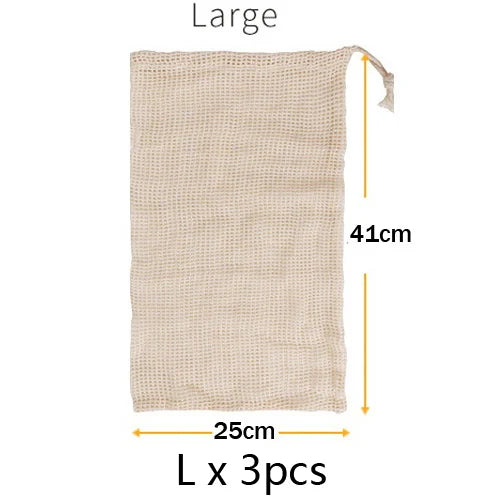 Eco-Friendly Reusable Cotton Mesh Bags