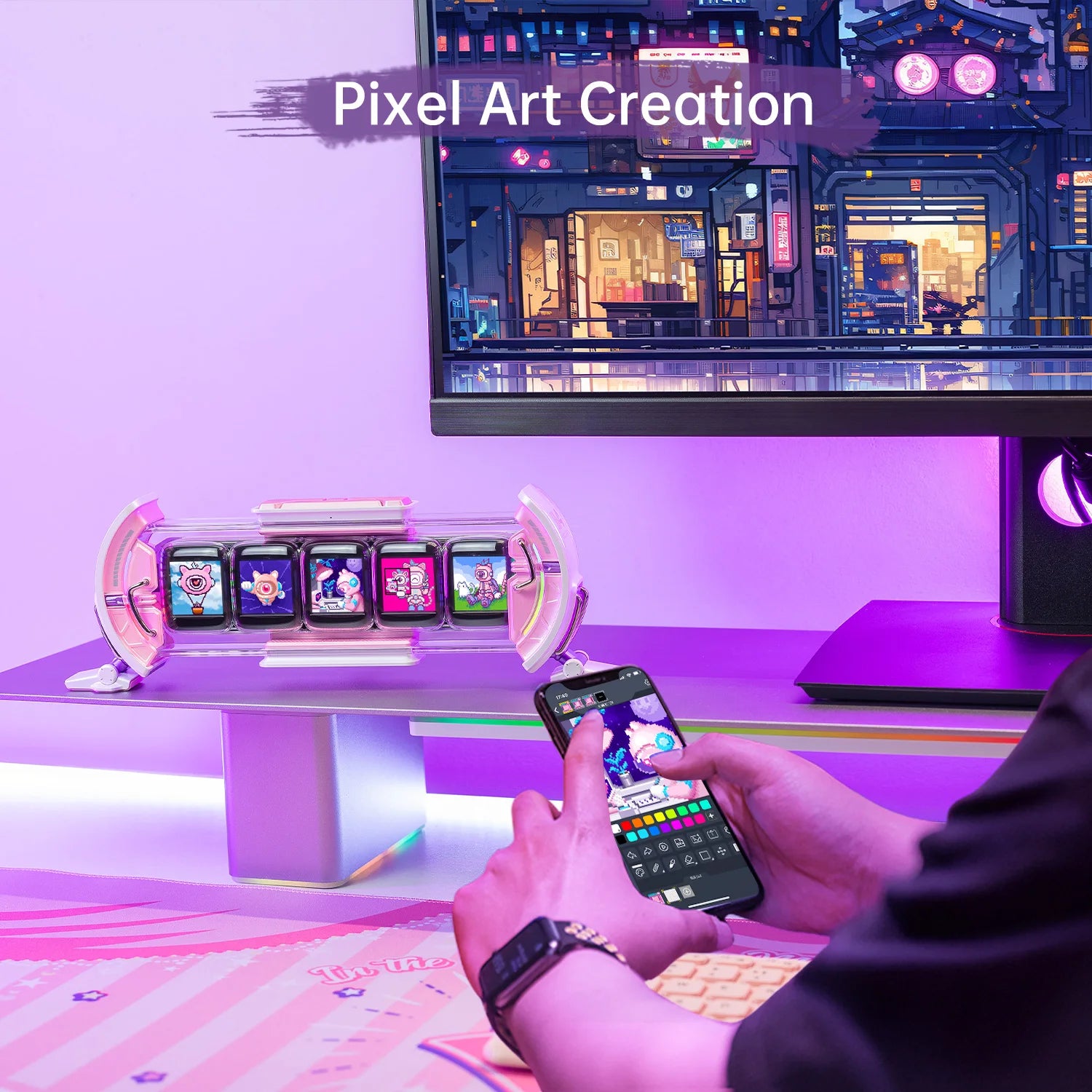 Times Gate Pixel Art Clock