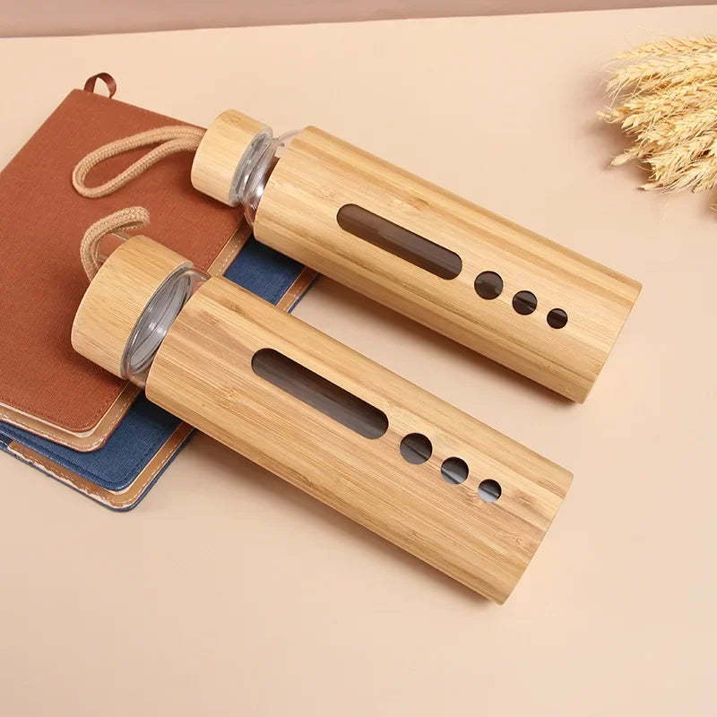 Borosilicate Glass Water Bottle with Bamboo Lid