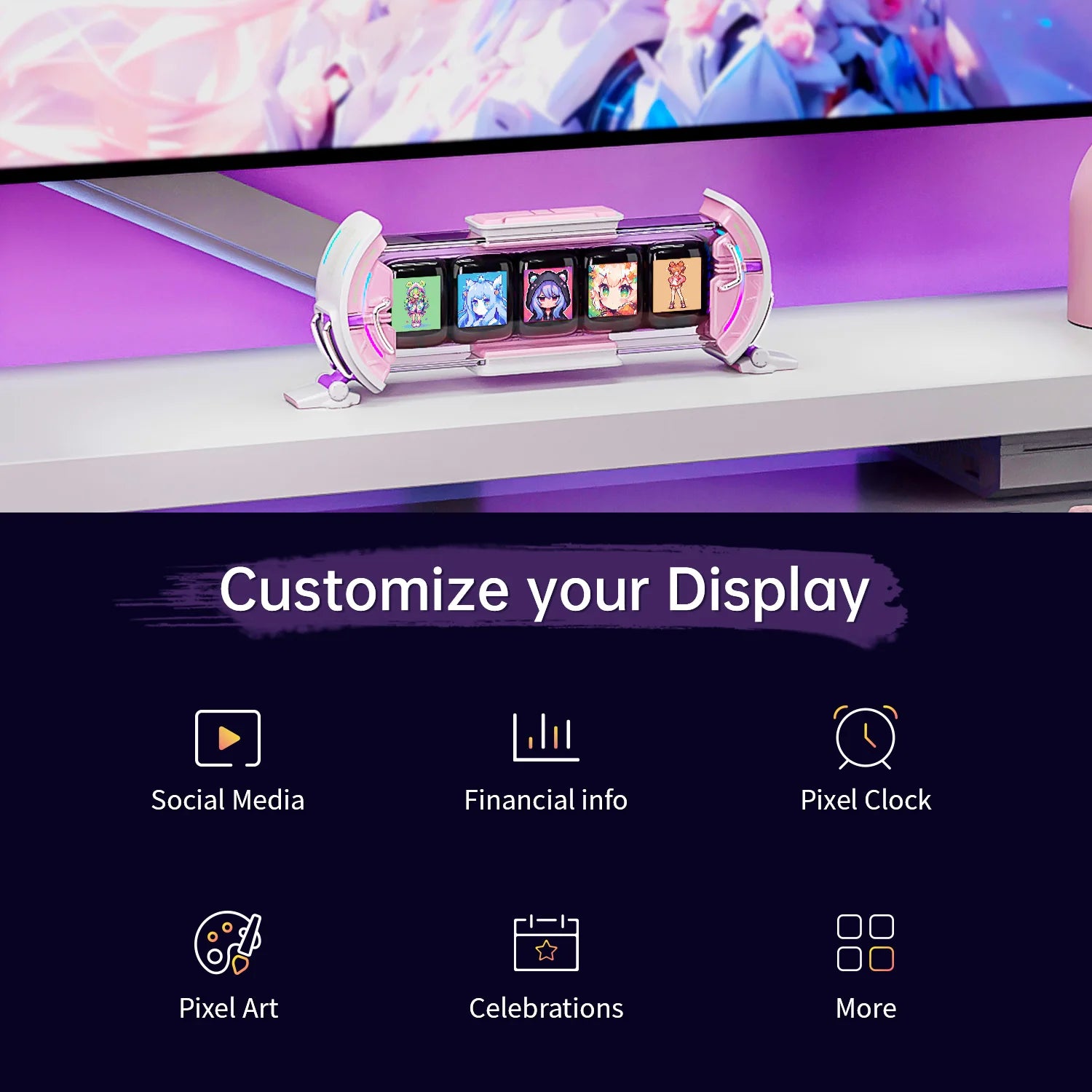 Times Gate Pixel Art Clock