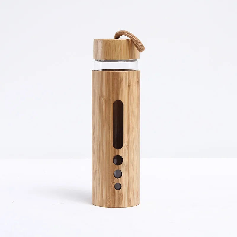 Borosilicate Glass Water Bottle with Bamboo Lid
