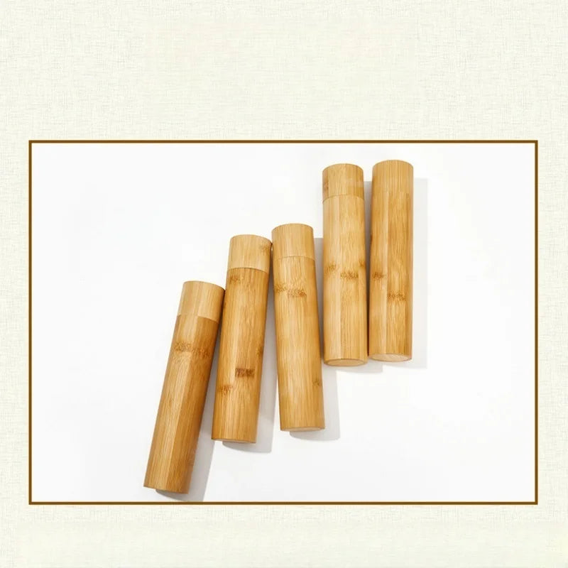 Bamboo Toothbrush Storage Tube