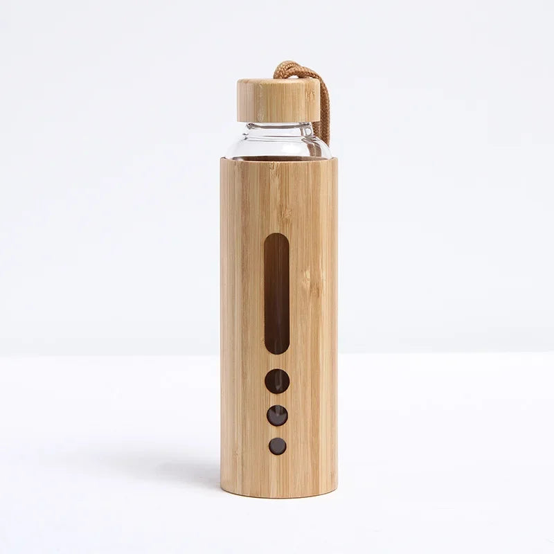 Borosilicate Glass Water Bottle with Bamboo Lid