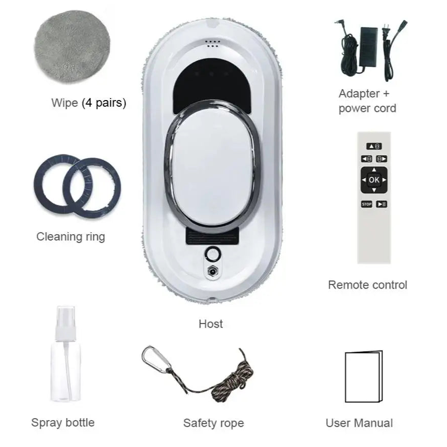 Electric Glass Cleaner with Anti-Fall Safety System
